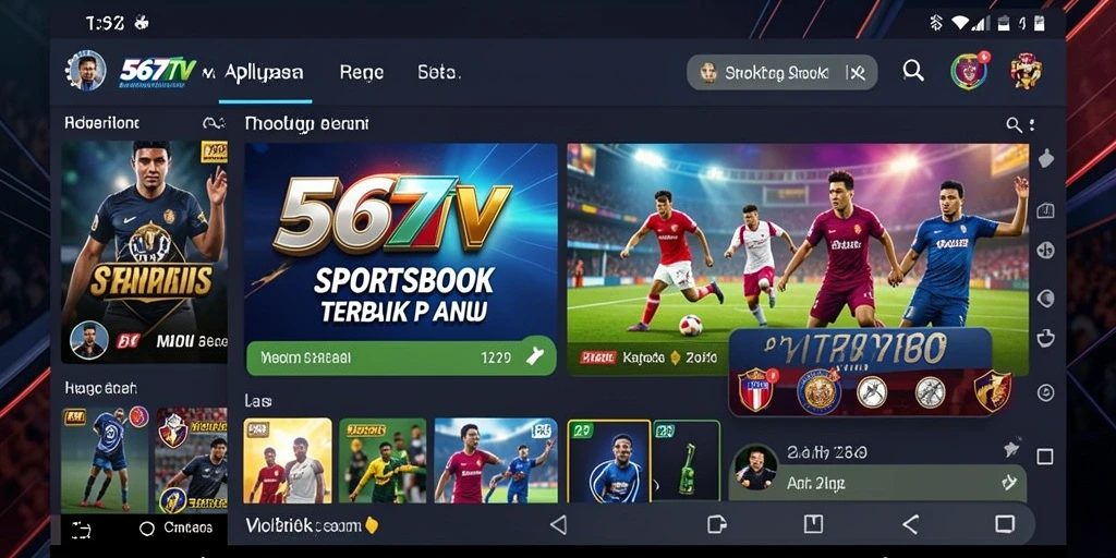 Tampilan utama 567TV dengan berbagai opsi taruhan olahraga.