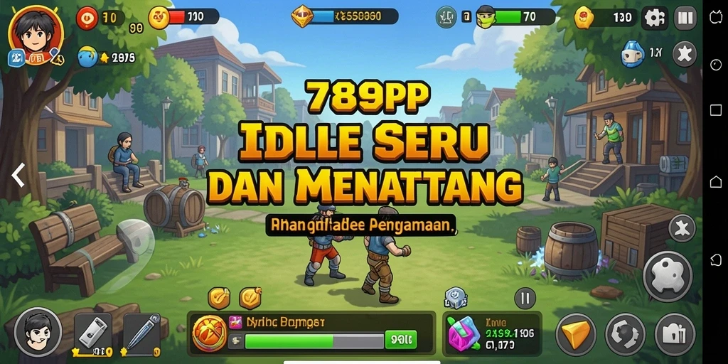 Tampilan gameplay Idle 789RP yang menarik dan penuh warna.