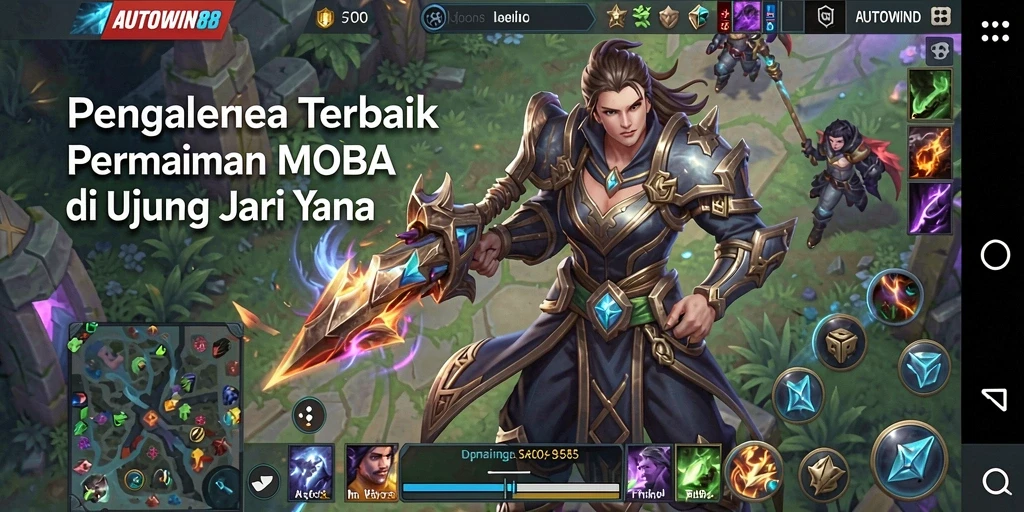 Tangkapan layar menampilkan pertempuran intens dalam game MOBA AUTOWIN88.