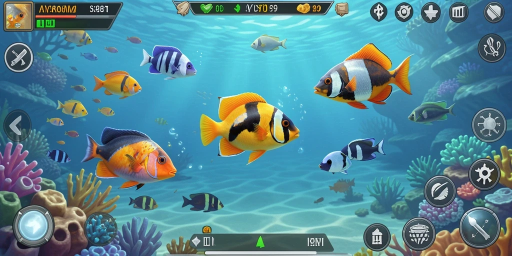 Tampilan gameplay seru AYU89 saat menembak ikan.