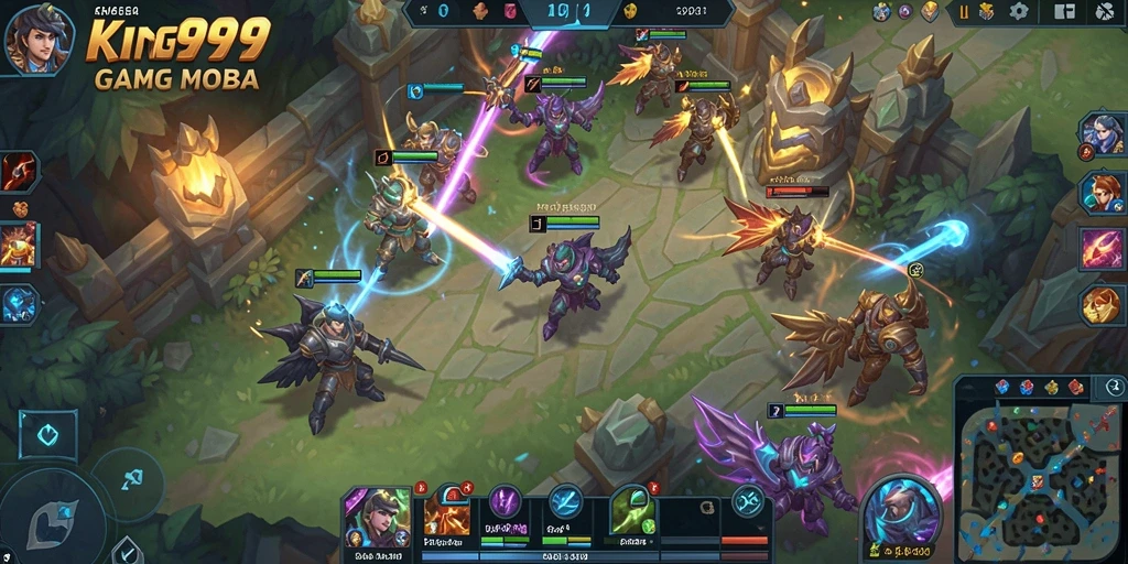 Tangkapan layar menunjukkan aksi cepat dalam gameplay MOBA KING999.