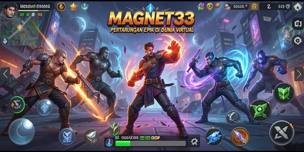 Tangkapan layar yang menampilkan aksi pertarungan menegangkan dalam MAGNET33.