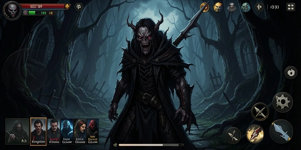 Tampilan gameplay seram yang memikat dan penuh ketegangan.