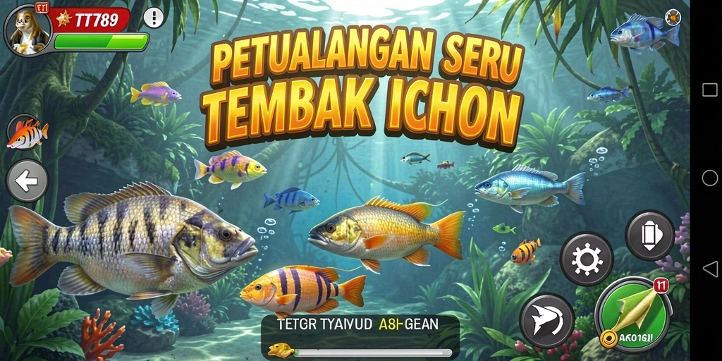 Screenshot gameplay Tembak Ikan dengan aksi menembak yang seru.