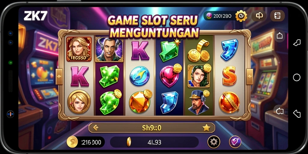 Tampilan permainan slot ZK7 dengan grafis memukau.